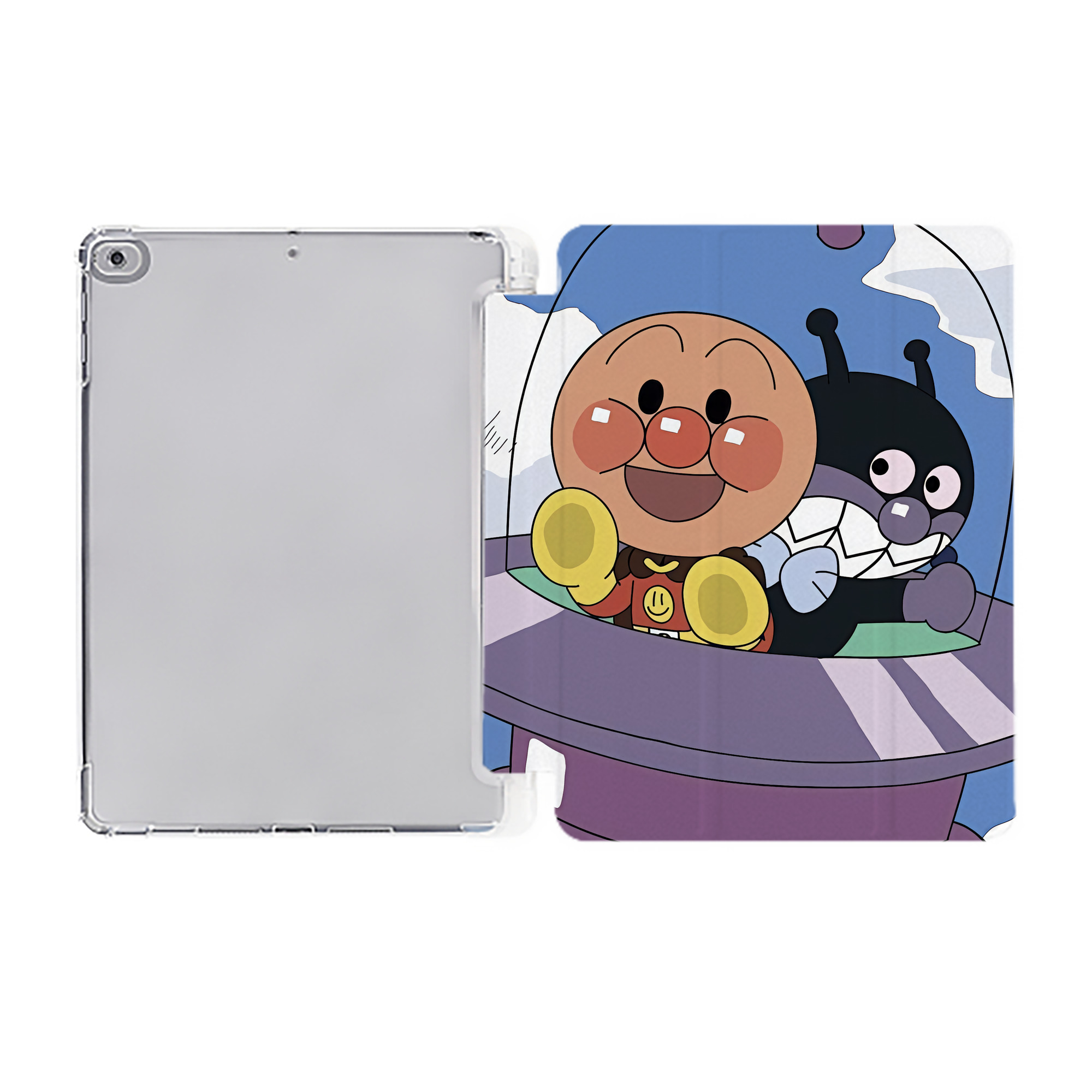 （画像用） アンパンマン Anpanman IPad ケース ペン収納付き 三つ折りスタンド PUレザー×シリコン 対応機種9.5/10.5/10.9インチ